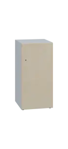 DOMINIT 21 úložná skříň 1-boxová, 917x450x400 mm, korpus bílý, dvířka bříza světlá